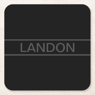 Anpassade   Modern svart och Mörk-Grått Underlägg Papper Kvadrat