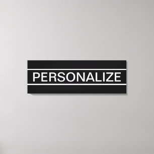 Anpassade   Modern svart och vitt i fetstil Canvastryck