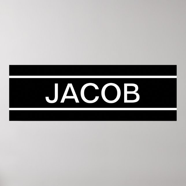 Anpassade | Modern svart och vitt i fetstil Poster (Framsidan)