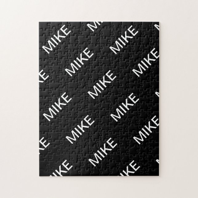 Anpassade | Modern svart och vitt i fetstil Pussel (Vertikal)