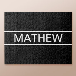 Anpassade | Modern svart och vitt i fetstil Pussel