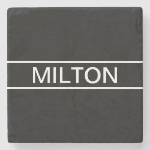 Anpassade   Modern svart och vitt i fetstil Stenunderlägg