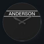 Anpassade | Modern svart och vitt i fetstil Stor Klocka<br><div class="desc">Fet contemporary ser ut.</div>