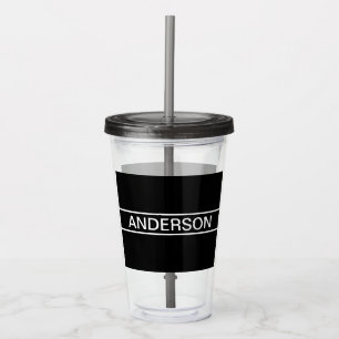 Anpassade Modern svart och vitt i fetstil Take Away Mugg