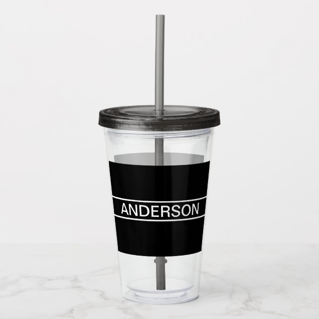 Anpassade | Modern svart och vitt i fetstil Take Away Mugg (Framsida)