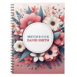 Anpassade moderna minimalistiska blommor  Anteckni Anteckningsbok