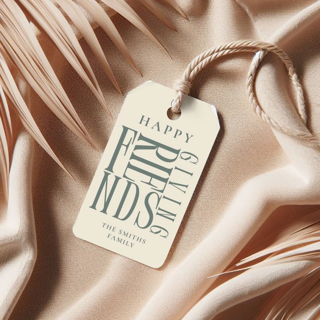 Anpassade Moderna Vännerna Tackfest Höst Eleganta  Presentetikett (Skapare uppladdad)