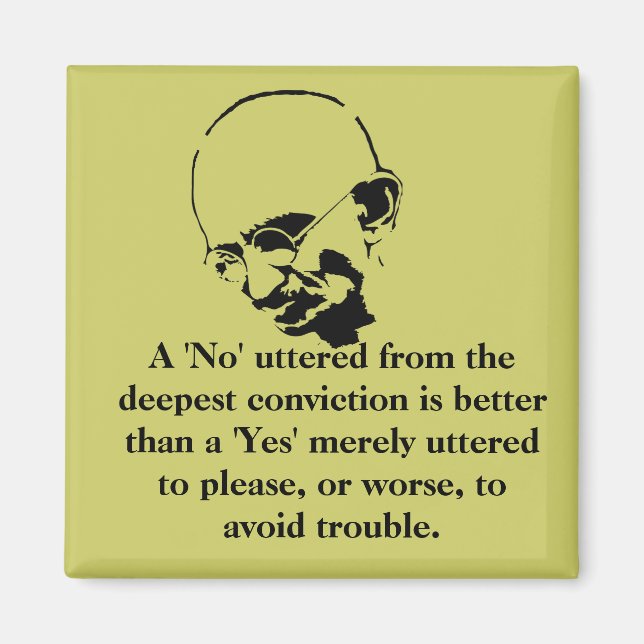 Anpassade Mohandas Gandhi-citat Magnet (Framsidan)