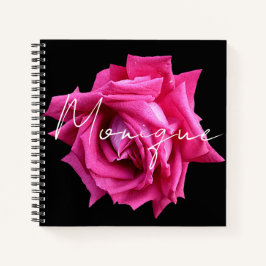 Anpassade Monique namn shock rosa ro blommigt
