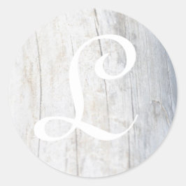 Anpassade Monogram Driftwood Runt Klistermärke