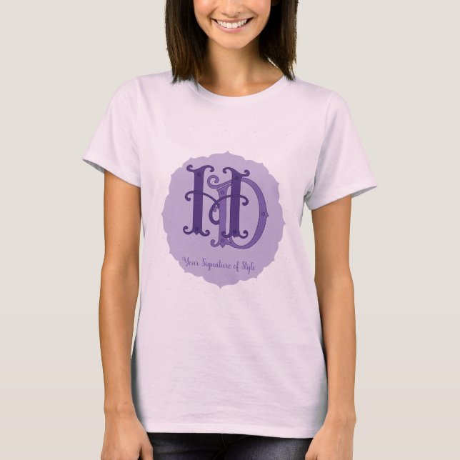 Anpassade monogram - Houseuppvärmning Par Gift T Shirt (Framsida)