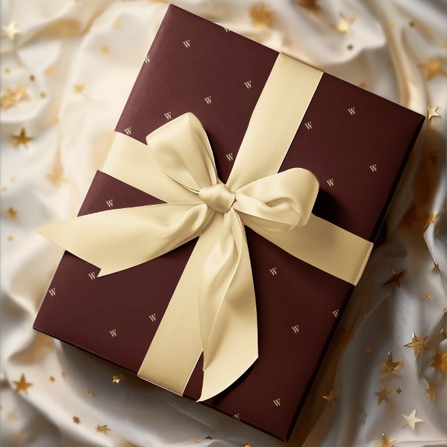 Anpassade monogram initialer presentpapper (Custom Monogram Initials Gift Wrap Wrapping Paper)