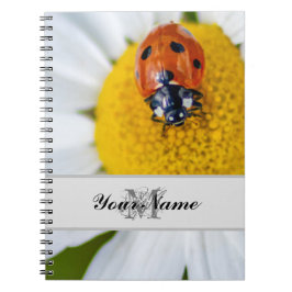 Anpassade Monogram Lycka till, lilla ladybug! Anteckningsbok