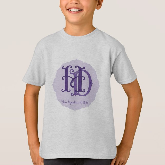 Anpassade Monogram Merchandise T Shirt (Framsida)