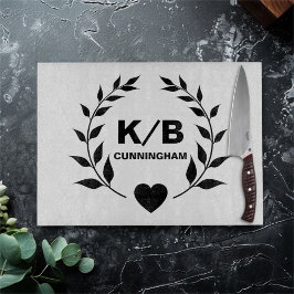 Anpassade monogram och efternamn lagerkransar och