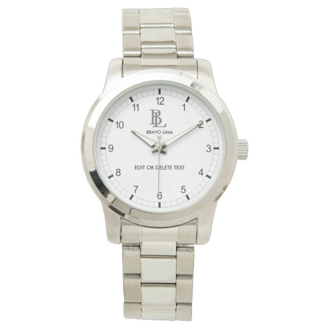 Anpassade Monogram och Namn Armbandsur (Framsida)
