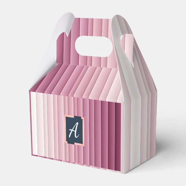 Anpassade Monogram Rosa Gradient Vertikala Förmåns Presentaskar (Framsidan Sidan)