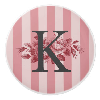 Anpassade Monogram Rosa Rand kål Ro Knopp