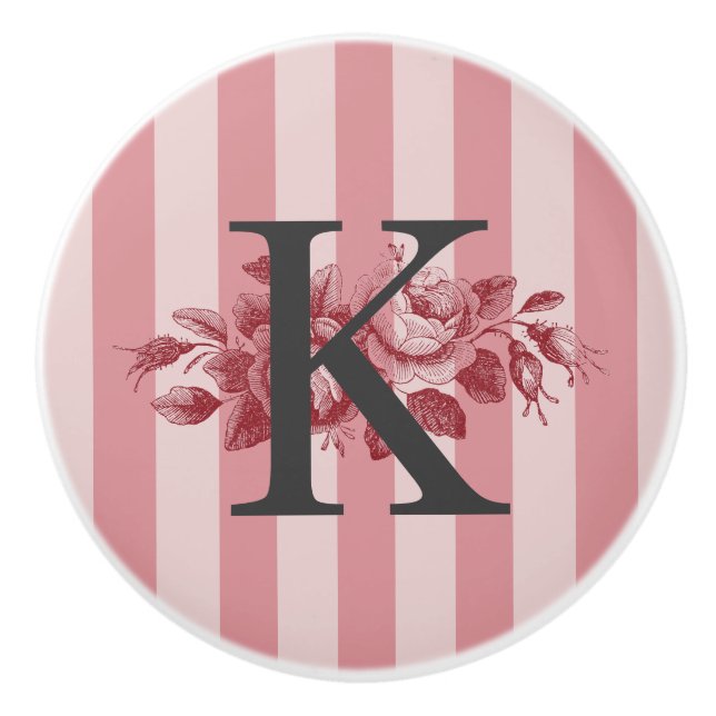 Anpassade Monogram Rosa Rand kål Ro Knopp (Framsidan)