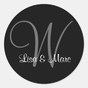 Anpassade Monogram Runt Klistermärke