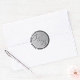 Anpassade monogram silvervaxsigill vigseldekaler runt klistermärke