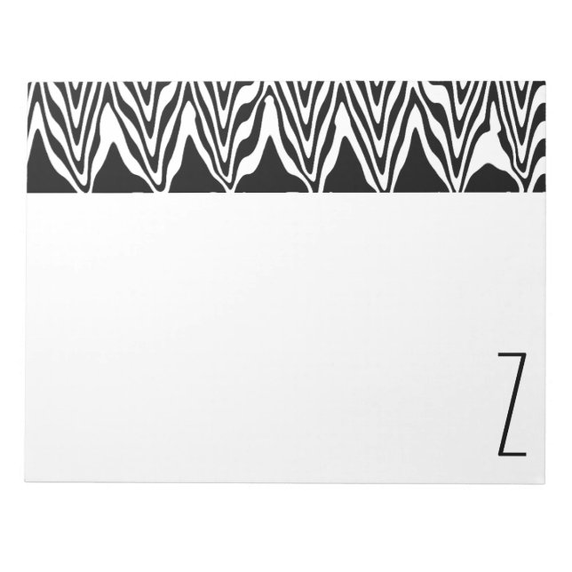 Anpassade Monogrammed Abstrakt Zigzag Anteckningsblock (Framsida)
