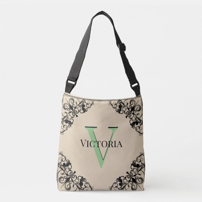 Anpassade Monogrammed Kor - Body Tote Bag Axelväska (Framsida)