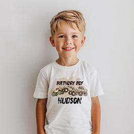 Anpassade Monster Lastbil Birthday Boy Namn T Shirt