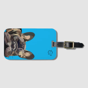 Anpassade "Monty" Frenchie Hund Bagagebricka