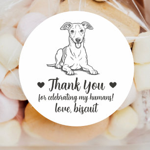 Anpassade Mops Hund Bröllopspresent Sticker Runt Klistermärke