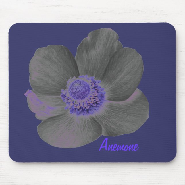 Anpassade Mörk Dreams Anemone Flower Mousepad Musmatta (Framsidan)