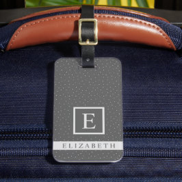 Anpassade Mörk Grått med vit polka-punkt Bagagebricka