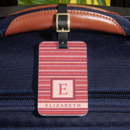 Anpassade Mörk Rosa Light Peach Färg Linjer Bagagebricka