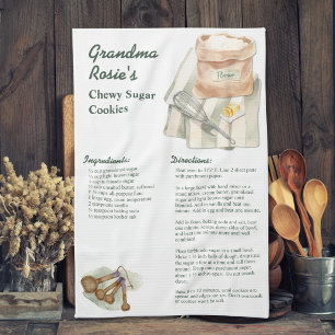 Anpassade Mormor Mamma Recept Sockerkakor Minnessa Kökshandduk