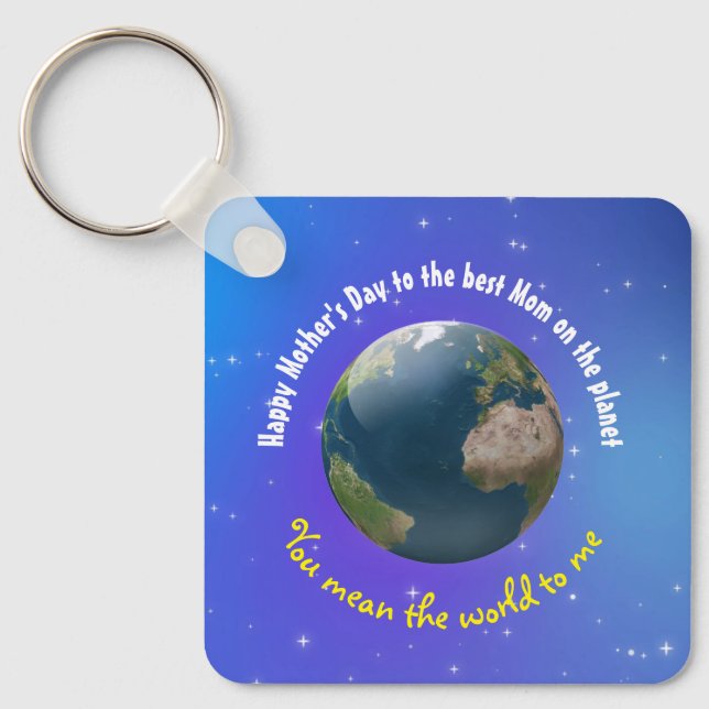 Anpassade Mors dag novelty Earth Nyckelring (Framsida)
