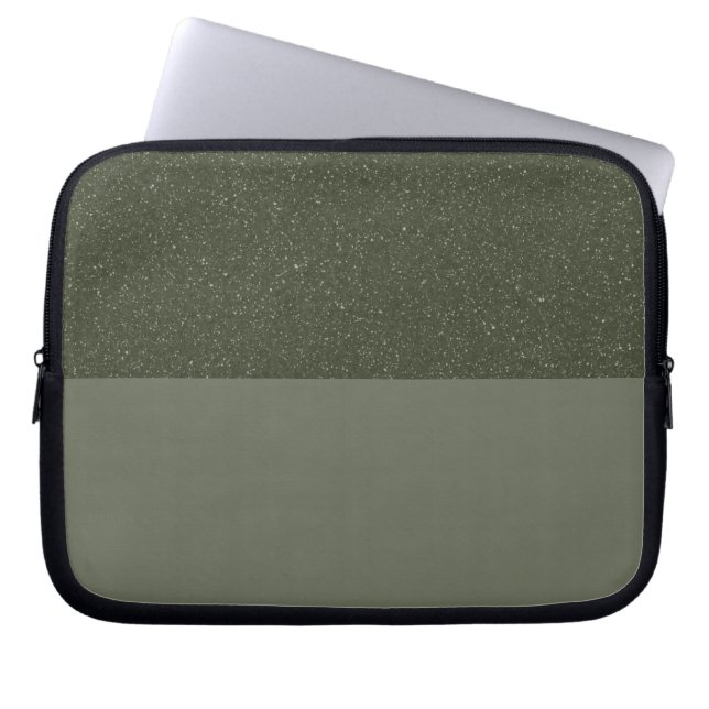 Anpassade Moss Grönt Glitter Laptop sleeve (Framsidan)
