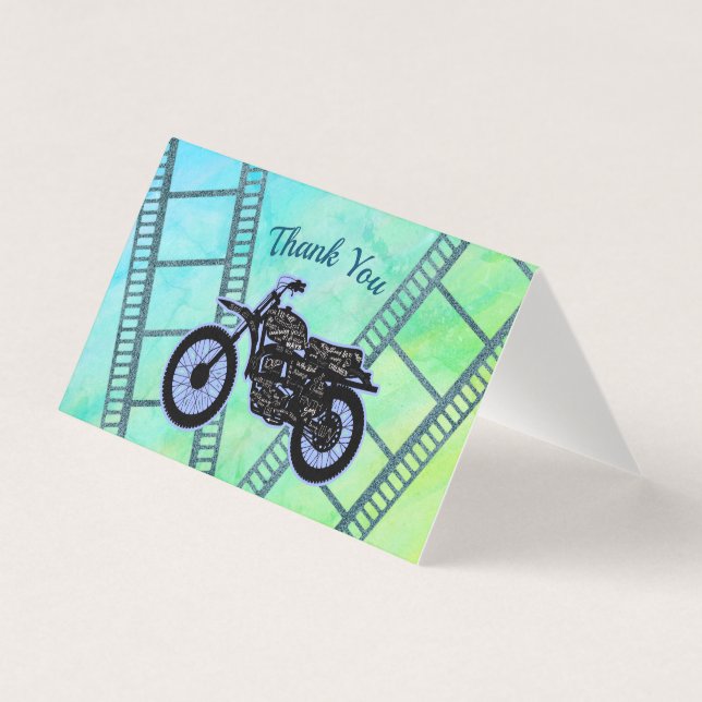 Anpassade motorcykel Silhouette Bible Verse Kort (Framsida)