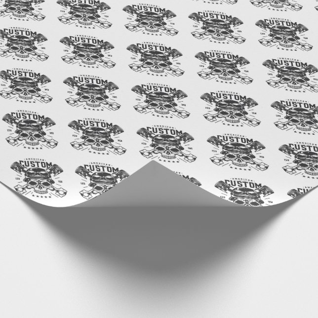 Anpassade motorcyklar Viking Skalle Presentpapper (Hörn)