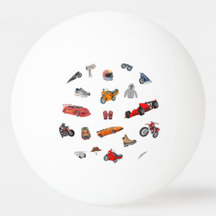 Anpassade motorsport- och racingmönster pingis  pingisboll