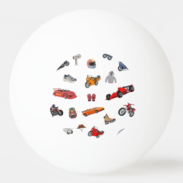Anpassade motorsport- och racingmönster pingis  pingisboll (Framsidan)