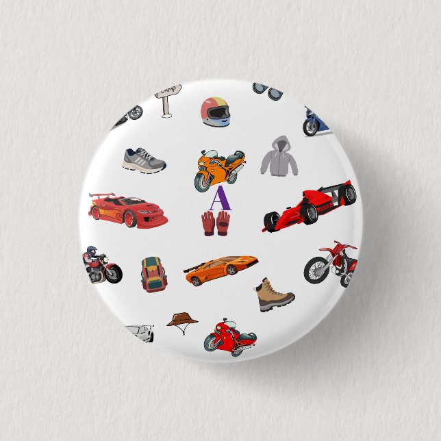 Anpassade motorsport- och tävlingsmönster pingisra knapp (Framsida)