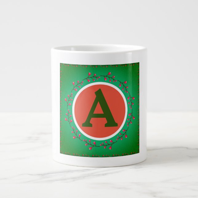 ANPASSADE MUGG ANPASSNINGSBAR INITIAL 3 STORLEK JUMBO MUGG (Framsidan)