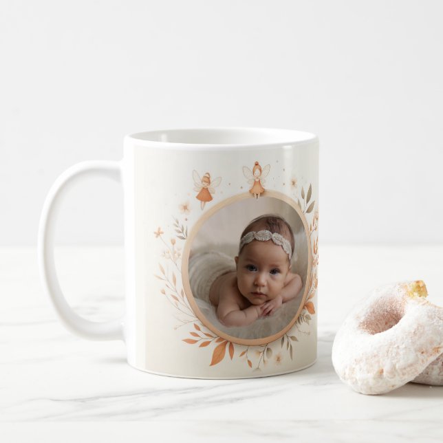 Anpassade Mugg med Fairy Ram för Baby Photo (Med munk)