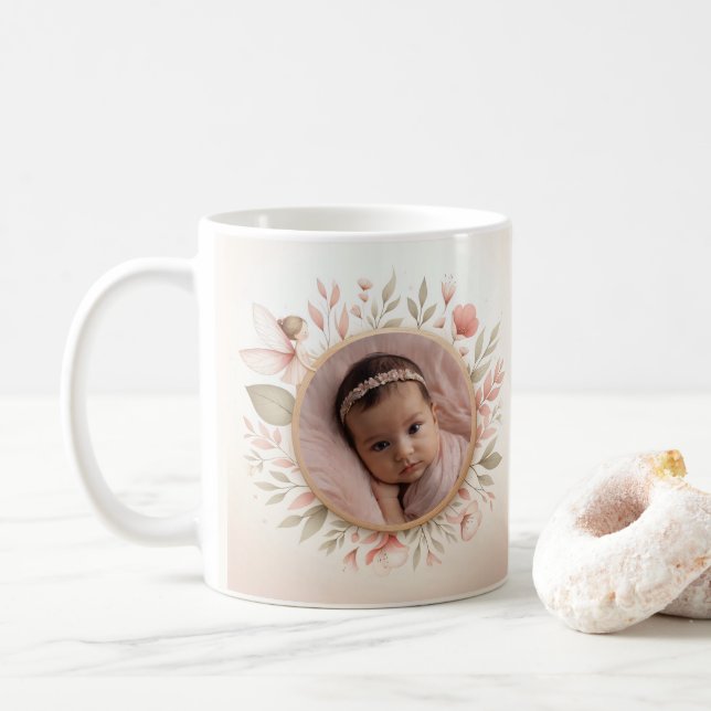Anpassade Mugg med Fairy Ram för Baby Photo (Med munk)