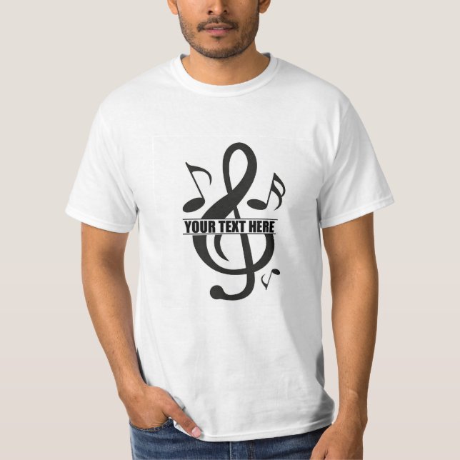 Anpassade Music Note Design T Shirt (Framsida)