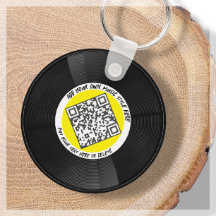 Anpassade Music QR-kod LP Vinyl Nyckelkedja Nyckelring