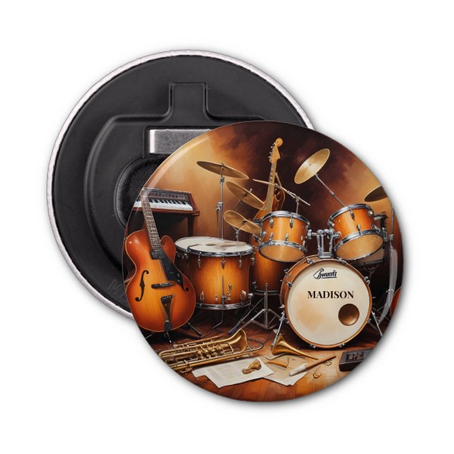 Anpassade musikinstrument med namn flasköppnare (Framsidan)