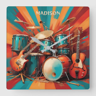 Anpassade musikinstrument med namn fyrkantig klocka