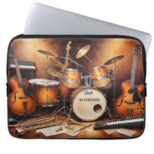 Anpassade musikinstrument med namn laptop fodral