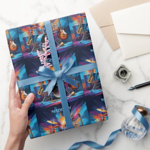 Anpassade musikinstrument med namn presentpapper